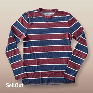 American Rag Men's Striped Long Sleeve T-Shirt Red Blue Size L